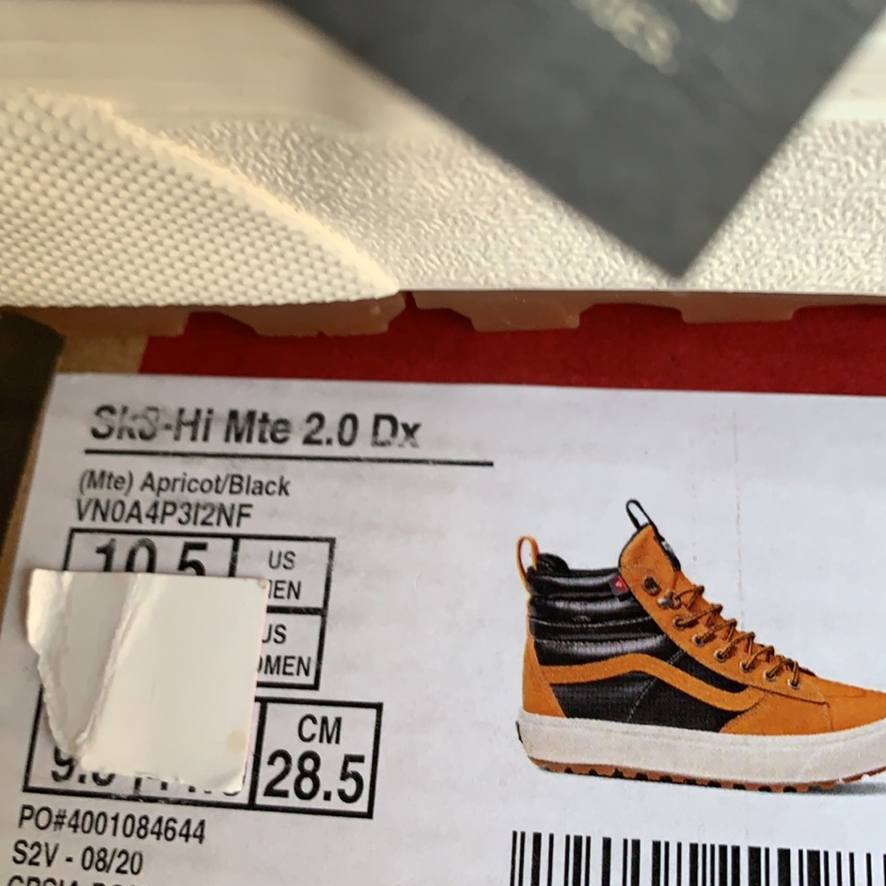 VANS WMNS SK8-HI MTE 2.0 DX APRICOT/BLACK Waterproof Sneakers - Picture 16 of 16